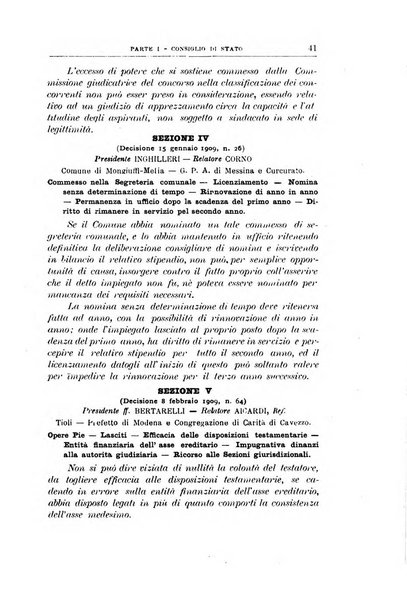 La giustizia amministrativa raccolta di decisioni e pareri del Consiglio di Stato, decisioni della Corte dei conti, sentenze della Cassazione di Roma, e decisioni delle Giunte provinciali amministrative