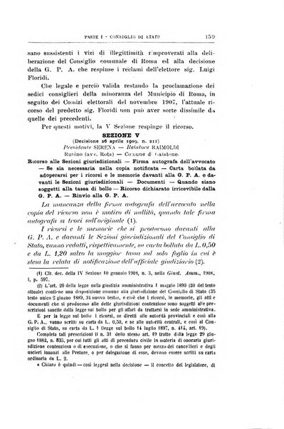 La giustizia amministrativa raccolta di decisioni e pareri del Consiglio di Stato, decisioni della Corte dei conti, sentenze della Cassazione di Roma, e decisioni delle Giunte provinciali amministrative