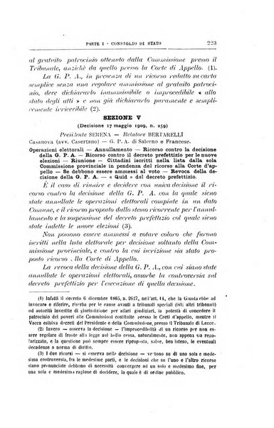 La giustizia amministrativa raccolta di decisioni e pareri del Consiglio di Stato, decisioni della Corte dei conti, sentenze della Cassazione di Roma, e decisioni delle Giunte provinciali amministrative