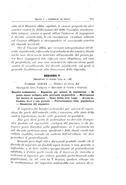 La giustizia amministrativa raccolta di decisioni e pareri del Consiglio di Stato, decisioni della Corte dei conti, sentenze della Cassazione di Roma, e decisioni delle Giunte provinciali amministrative