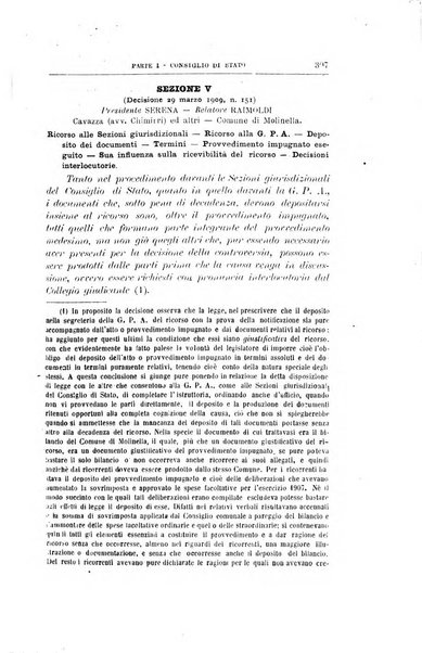 La giustizia amministrativa raccolta di decisioni e pareri del Consiglio di Stato, decisioni della Corte dei conti, sentenze della Cassazione di Roma, e decisioni delle Giunte provinciali amministrative