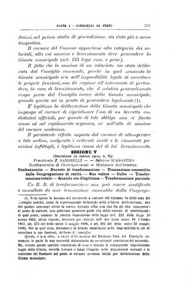 La giustizia amministrativa raccolta di decisioni e pareri del Consiglio di Stato, decisioni della Corte dei conti, sentenze della Cassazione di Roma, e decisioni delle Giunte provinciali amministrative