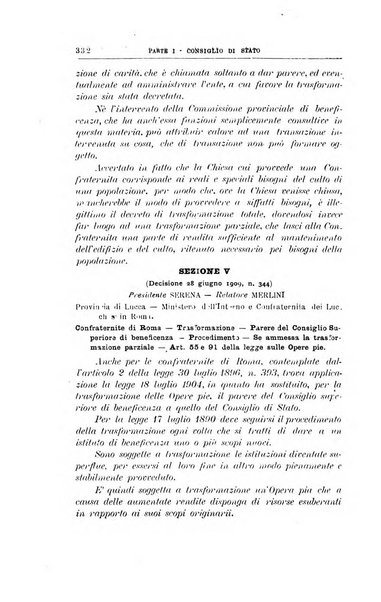 La giustizia amministrativa raccolta di decisioni e pareri del Consiglio di Stato, decisioni della Corte dei conti, sentenze della Cassazione di Roma, e decisioni delle Giunte provinciali amministrative