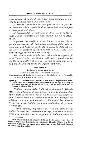 La giustizia amministrativa raccolta di decisioni e pareri del Consiglio di Stato, decisioni della Corte dei conti, sentenze della Cassazione di Roma, e decisioni delle Giunte provinciali amministrative