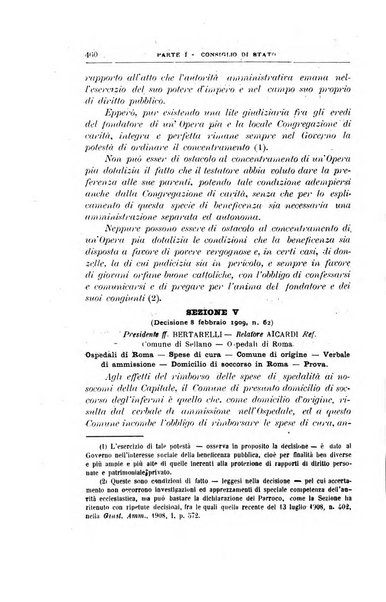 La giustizia amministrativa raccolta di decisioni e pareri del Consiglio di Stato, decisioni della Corte dei conti, sentenze della Cassazione di Roma, e decisioni delle Giunte provinciali amministrative