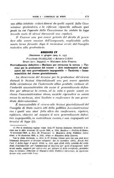 La giustizia amministrativa raccolta di decisioni e pareri del Consiglio di Stato, decisioni della Corte dei conti, sentenze della Cassazione di Roma, e decisioni delle Giunte provinciali amministrative