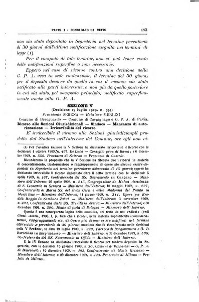 La giustizia amministrativa raccolta di decisioni e pareri del Consiglio di Stato, decisioni della Corte dei conti, sentenze della Cassazione di Roma, e decisioni delle Giunte provinciali amministrative