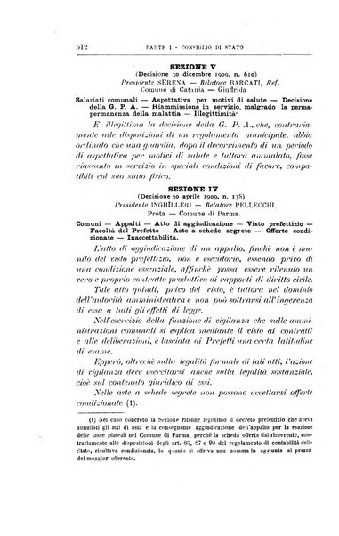 La giustizia amministrativa raccolta di decisioni e pareri del Consiglio di Stato, decisioni della Corte dei conti, sentenze della Cassazione di Roma, e decisioni delle Giunte provinciali amministrative