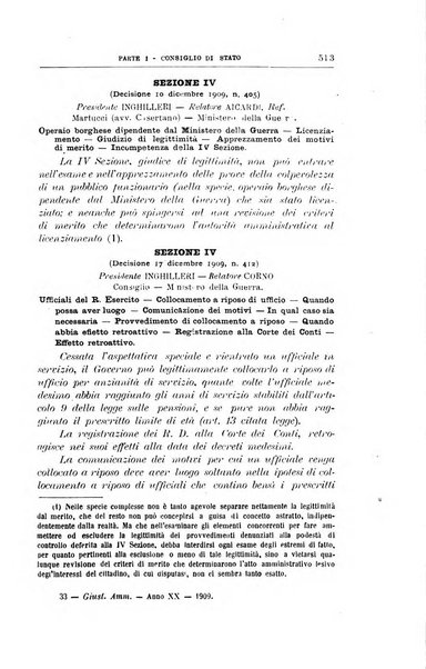 La giustizia amministrativa raccolta di decisioni e pareri del Consiglio di Stato, decisioni della Corte dei conti, sentenze della Cassazione di Roma, e decisioni delle Giunte provinciali amministrative