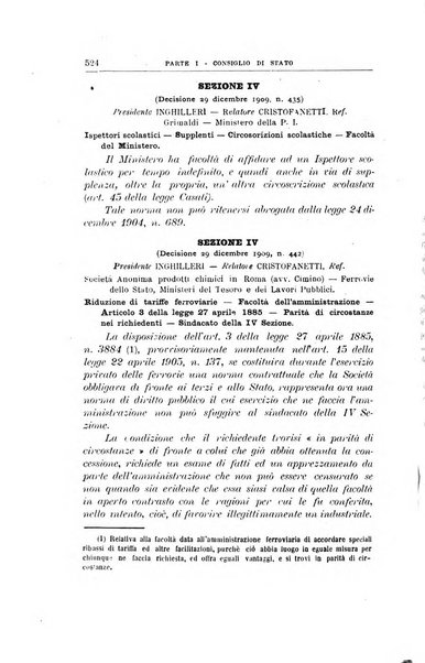 La giustizia amministrativa raccolta di decisioni e pareri del Consiglio di Stato, decisioni della Corte dei conti, sentenze della Cassazione di Roma, e decisioni delle Giunte provinciali amministrative