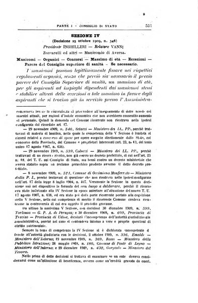 La giustizia amministrativa raccolta di decisioni e pareri del Consiglio di Stato, decisioni della Corte dei conti, sentenze della Cassazione di Roma, e decisioni delle Giunte provinciali amministrative