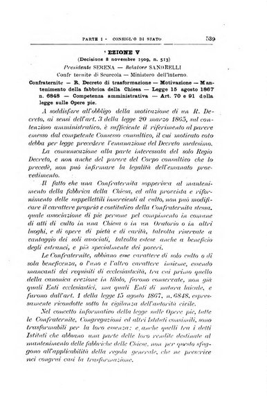 La giustizia amministrativa raccolta di decisioni e pareri del Consiglio di Stato, decisioni della Corte dei conti, sentenze della Cassazione di Roma, e decisioni delle Giunte provinciali amministrative