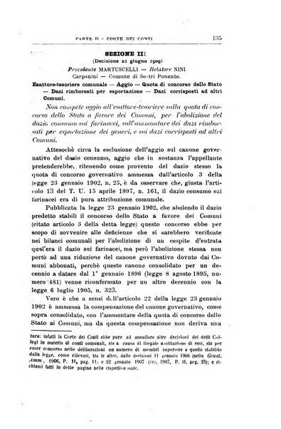 La giustizia amministrativa raccolta di decisioni e pareri del Consiglio di Stato, decisioni della Corte dei conti, sentenze della Cassazione di Roma, e decisioni delle Giunte provinciali amministrative