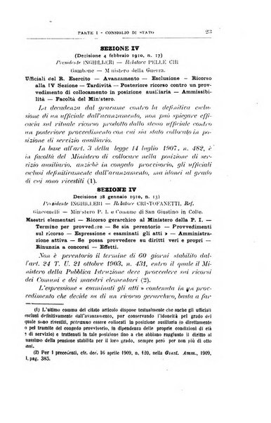 La giustizia amministrativa raccolta di decisioni e pareri del Consiglio di Stato, decisioni della Corte dei conti, sentenze della Cassazione di Roma, e decisioni delle Giunte provinciali amministrative