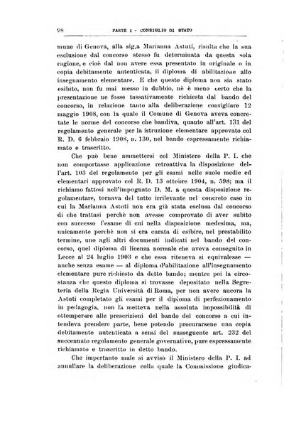 La giustizia amministrativa raccolta di decisioni e pareri del Consiglio di Stato, decisioni della Corte dei conti, sentenze della Cassazione di Roma, e decisioni delle Giunte provinciali amministrative