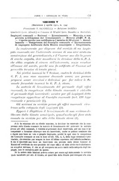 La giustizia amministrativa raccolta di decisioni e pareri del Consiglio di Stato, decisioni della Corte dei conti, sentenze della Cassazione di Roma, e decisioni delle Giunte provinciali amministrative