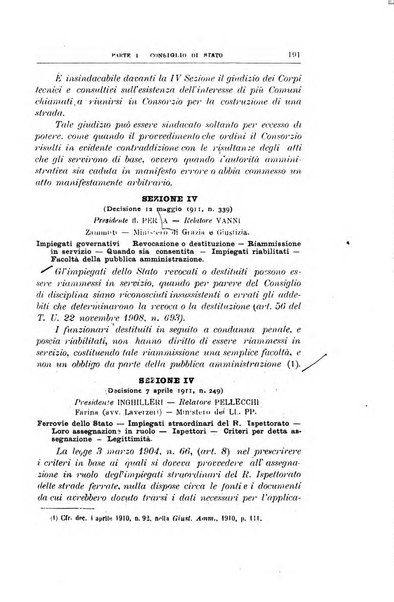 La giustizia amministrativa raccolta di decisioni e pareri del Consiglio di Stato, decisioni della Corte dei conti, sentenze della Cassazione di Roma, e decisioni delle Giunte provinciali amministrative