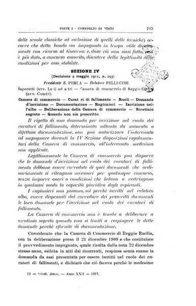 La giustizia amministrativa raccolta di decisioni e pareri del Consiglio di Stato, decisioni della Corte dei conti, sentenze della Cassazione di Roma, e decisioni delle Giunte provinciali amministrative