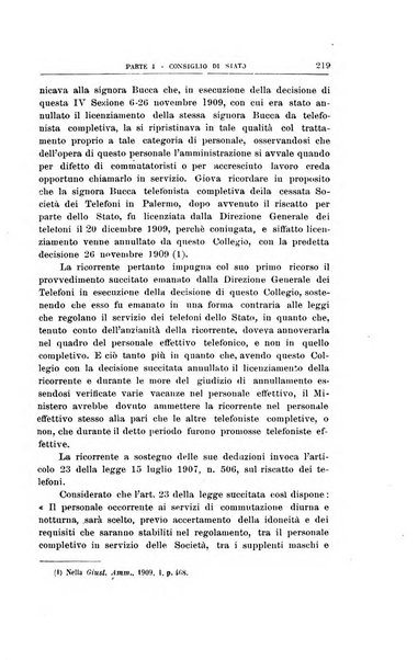 La giustizia amministrativa raccolta di decisioni e pareri del Consiglio di Stato, decisioni della Corte dei conti, sentenze della Cassazione di Roma, e decisioni delle Giunte provinciali amministrative