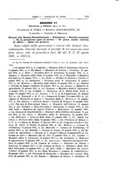 La giustizia amministrativa raccolta di decisioni e pareri del Consiglio di Stato, decisioni della Corte dei conti, sentenze della Cassazione di Roma, e decisioni delle Giunte provinciali amministrative