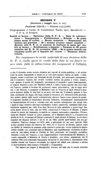 La giustizia amministrativa raccolta di decisioni e pareri del Consiglio di Stato, decisioni della Corte dei conti, sentenze della Cassazione di Roma, e decisioni delle Giunte provinciali amministrative