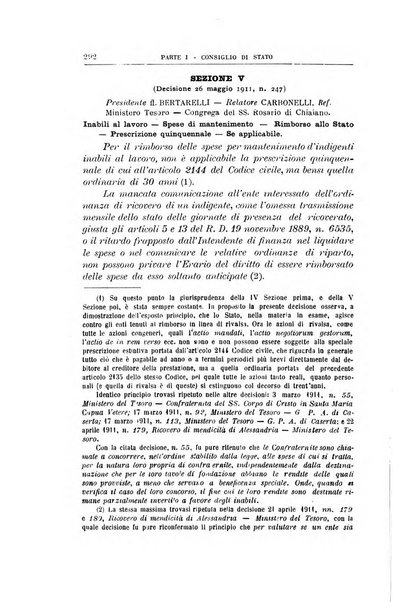 La giustizia amministrativa raccolta di decisioni e pareri del Consiglio di Stato, decisioni della Corte dei conti, sentenze della Cassazione di Roma, e decisioni delle Giunte provinciali amministrative