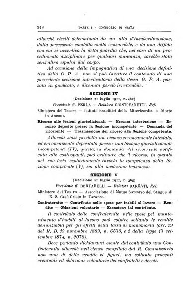 La giustizia amministrativa raccolta di decisioni e pareri del Consiglio di Stato, decisioni della Corte dei conti, sentenze della Cassazione di Roma, e decisioni delle Giunte provinciali amministrative