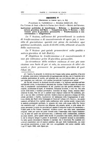 La giustizia amministrativa raccolta di decisioni e pareri del Consiglio di Stato, decisioni della Corte dei conti, sentenze della Cassazione di Roma, e decisioni delle Giunte provinciali amministrative