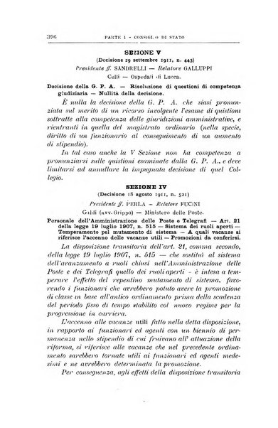 La giustizia amministrativa raccolta di decisioni e pareri del Consiglio di Stato, decisioni della Corte dei conti, sentenze della Cassazione di Roma, e decisioni delle Giunte provinciali amministrative