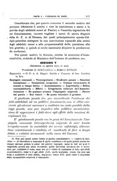 La giustizia amministrativa raccolta di decisioni e pareri del Consiglio di Stato, decisioni della Corte dei conti, sentenze della Cassazione di Roma, e decisioni delle Giunte provinciali amministrative