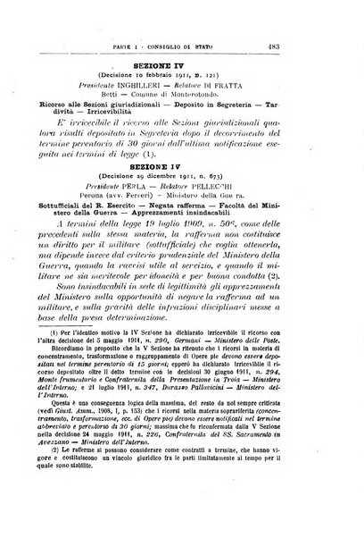 La giustizia amministrativa raccolta di decisioni e pareri del Consiglio di Stato, decisioni della Corte dei conti, sentenze della Cassazione di Roma, e decisioni delle Giunte provinciali amministrative