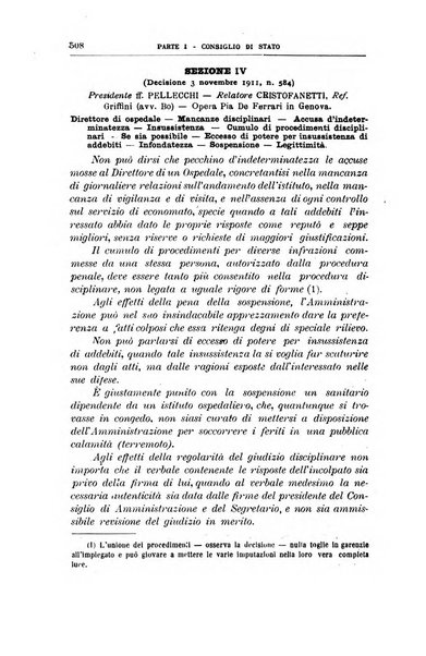 La giustizia amministrativa raccolta di decisioni e pareri del Consiglio di Stato, decisioni della Corte dei conti, sentenze della Cassazione di Roma, e decisioni delle Giunte provinciali amministrative