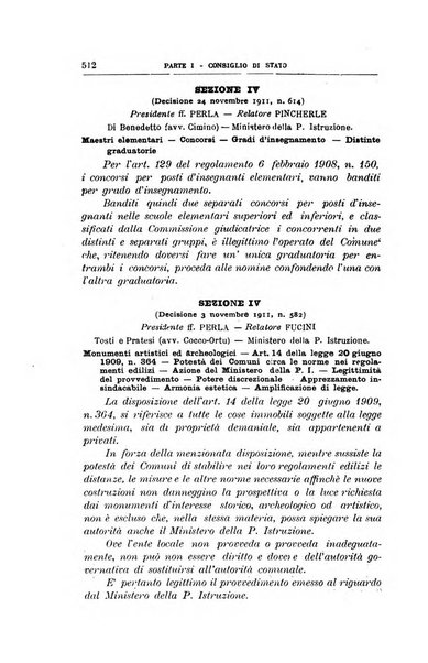 La giustizia amministrativa raccolta di decisioni e pareri del Consiglio di Stato, decisioni della Corte dei conti, sentenze della Cassazione di Roma, e decisioni delle Giunte provinciali amministrative