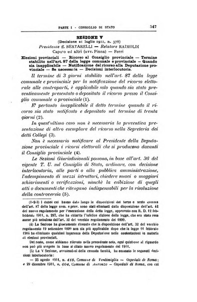 La giustizia amministrativa raccolta di decisioni e pareri del Consiglio di Stato, decisioni della Corte dei conti, sentenze della Cassazione di Roma, e decisioni delle Giunte provinciali amministrative