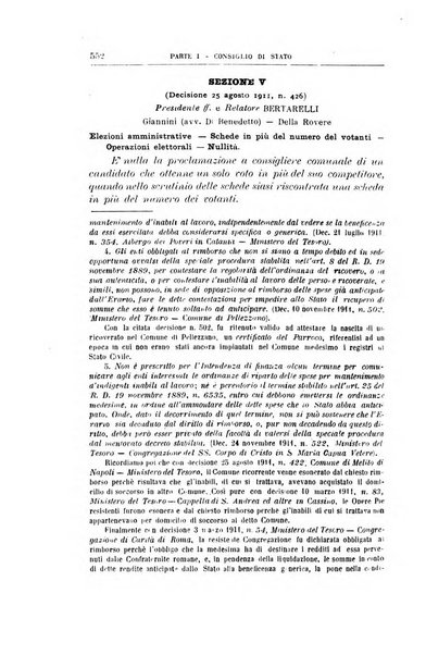 La giustizia amministrativa raccolta di decisioni e pareri del Consiglio di Stato, decisioni della Corte dei conti, sentenze della Cassazione di Roma, e decisioni delle Giunte provinciali amministrative