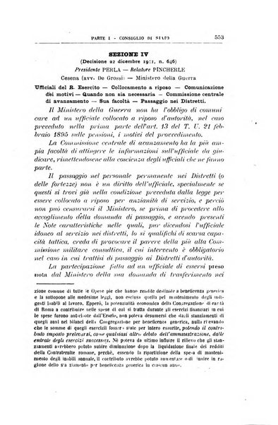 La giustizia amministrativa raccolta di decisioni e pareri del Consiglio di Stato, decisioni della Corte dei conti, sentenze della Cassazione di Roma, e decisioni delle Giunte provinciali amministrative