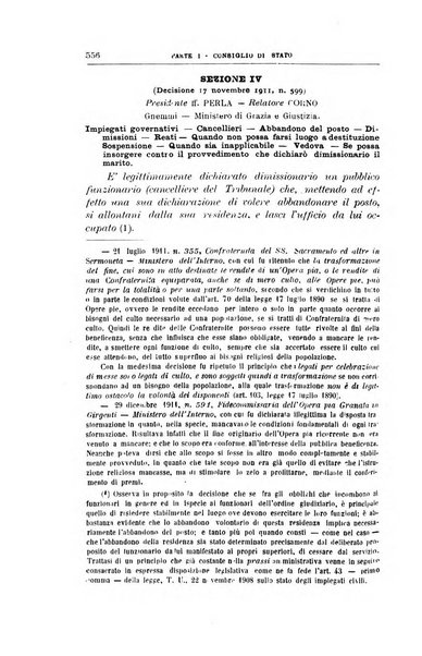 La giustizia amministrativa raccolta di decisioni e pareri del Consiglio di Stato, decisioni della Corte dei conti, sentenze della Cassazione di Roma, e decisioni delle Giunte provinciali amministrative