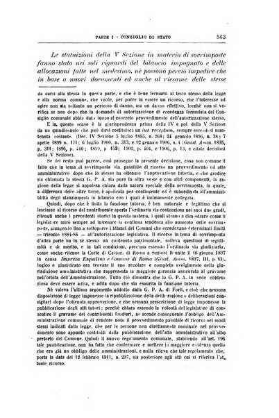 La giustizia amministrativa raccolta di decisioni e pareri del Consiglio di Stato, decisioni della Corte dei conti, sentenze della Cassazione di Roma, e decisioni delle Giunte provinciali amministrative