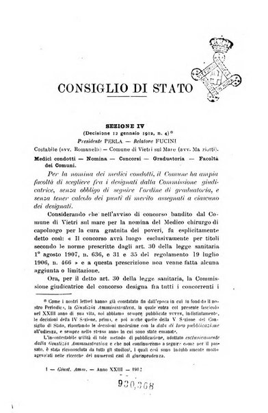 La giustizia amministrativa raccolta di decisioni e pareri del Consiglio di Stato, decisioni della Corte dei conti, sentenze della Cassazione di Roma, e decisioni delle Giunte provinciali amministrative