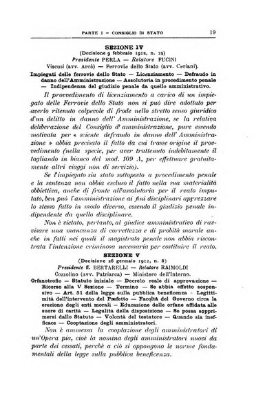 La giustizia amministrativa raccolta di decisioni e pareri del Consiglio di Stato, decisioni della Corte dei conti, sentenze della Cassazione di Roma, e decisioni delle Giunte provinciali amministrative