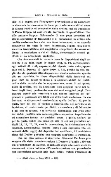 La giustizia amministrativa raccolta di decisioni e pareri del Consiglio di Stato, decisioni della Corte dei conti, sentenze della Cassazione di Roma, e decisioni delle Giunte provinciali amministrative