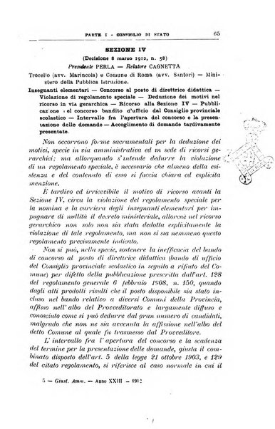 La giustizia amministrativa raccolta di decisioni e pareri del Consiglio di Stato, decisioni della Corte dei conti, sentenze della Cassazione di Roma, e decisioni delle Giunte provinciali amministrative