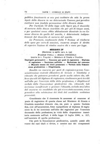 La giustizia amministrativa raccolta di decisioni e pareri del Consiglio di Stato, decisioni della Corte dei conti, sentenze della Cassazione di Roma, e decisioni delle Giunte provinciali amministrative