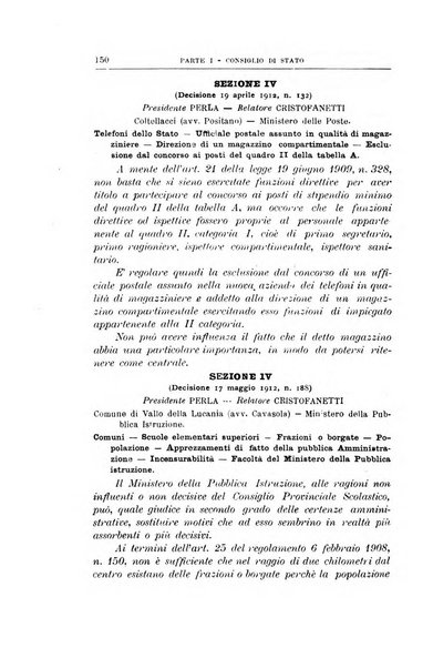 La giustizia amministrativa raccolta di decisioni e pareri del Consiglio di Stato, decisioni della Corte dei conti, sentenze della Cassazione di Roma, e decisioni delle Giunte provinciali amministrative