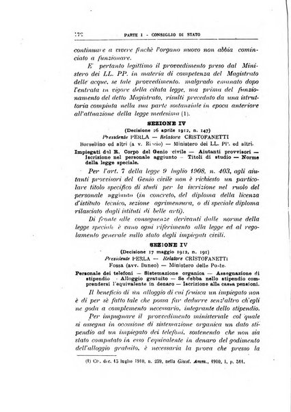 La giustizia amministrativa raccolta di decisioni e pareri del Consiglio di Stato, decisioni della Corte dei conti, sentenze della Cassazione di Roma, e decisioni delle Giunte provinciali amministrative