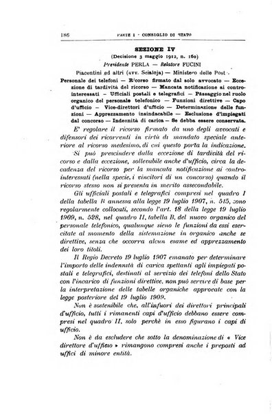 La giustizia amministrativa raccolta di decisioni e pareri del Consiglio di Stato, decisioni della Corte dei conti, sentenze della Cassazione di Roma, e decisioni delle Giunte provinciali amministrative