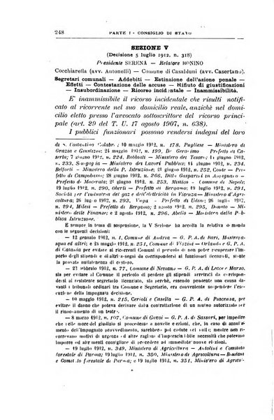 La giustizia amministrativa raccolta di decisioni e pareri del Consiglio di Stato, decisioni della Corte dei conti, sentenze della Cassazione di Roma, e decisioni delle Giunte provinciali amministrative