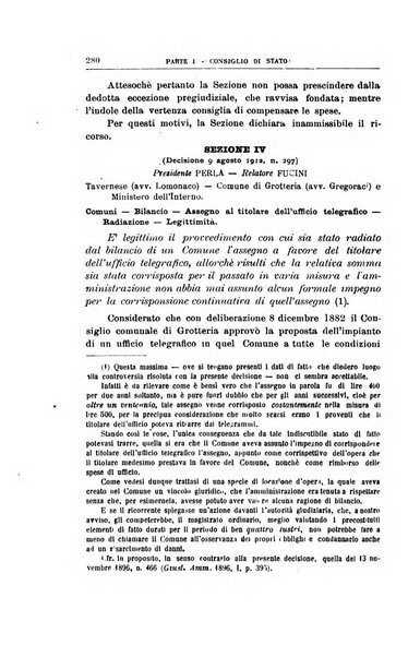 La giustizia amministrativa raccolta di decisioni e pareri del Consiglio di Stato, decisioni della Corte dei conti, sentenze della Cassazione di Roma, e decisioni delle Giunte provinciali amministrative