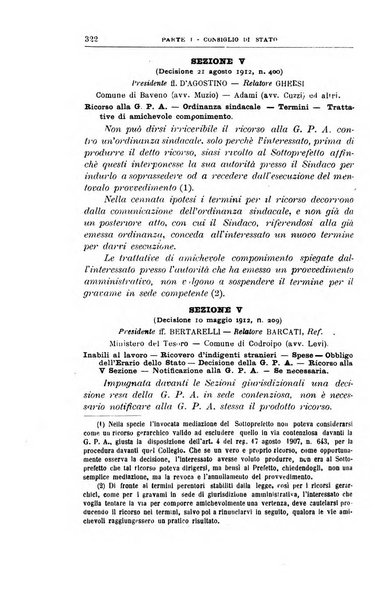 La giustizia amministrativa raccolta di decisioni e pareri del Consiglio di Stato, decisioni della Corte dei conti, sentenze della Cassazione di Roma, e decisioni delle Giunte provinciali amministrative