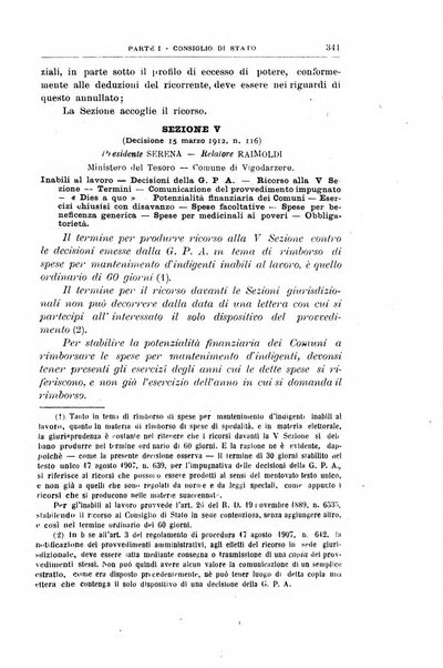 La giustizia amministrativa raccolta di decisioni e pareri del Consiglio di Stato, decisioni della Corte dei conti, sentenze della Cassazione di Roma, e decisioni delle Giunte provinciali amministrative